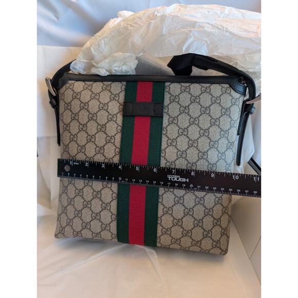 NIB Gucci GG Supreme Ophidia Monogram Canvas Web Messenger Crossbody Bag - Picture 13 of 13